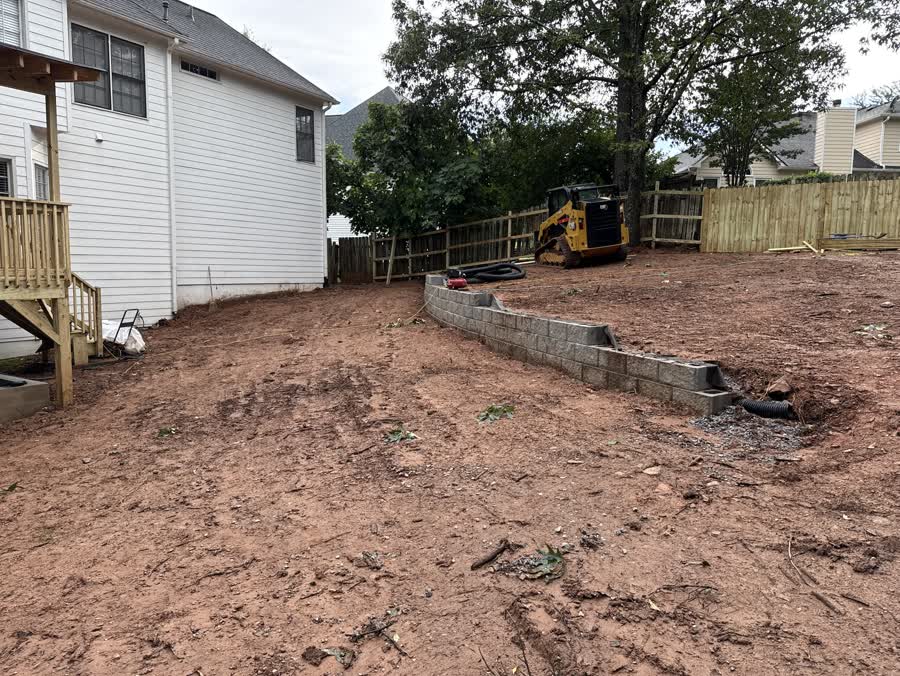 Concrete patio construction project